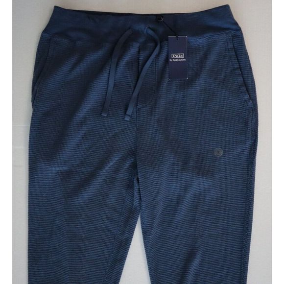 Polo Ralph Lauren Men's Sz Medium Clancy Blue Waffle-Knit Jogger Pants - Picture 6 of 12